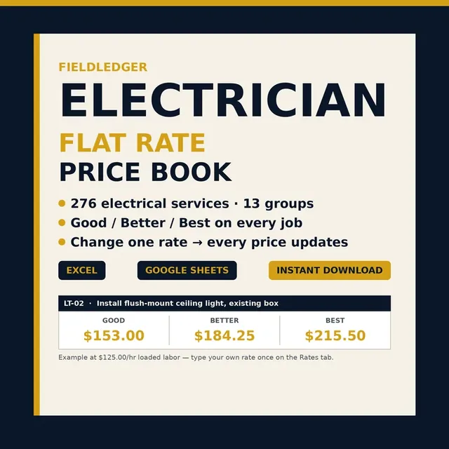 Electrician Flat Rate Price Book preview image